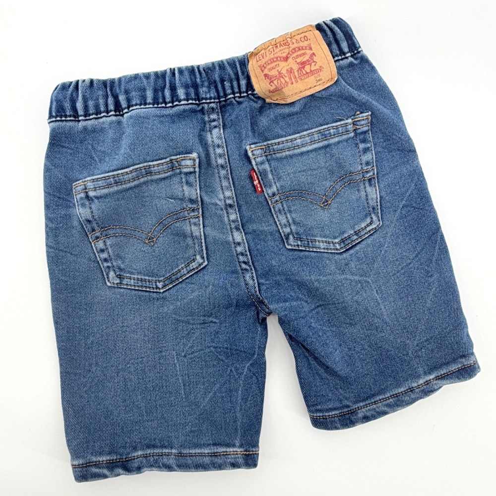Levis Denim Shorts Kids Size 5 Reg Blue Good Skinny Elastic Waist Drawstring